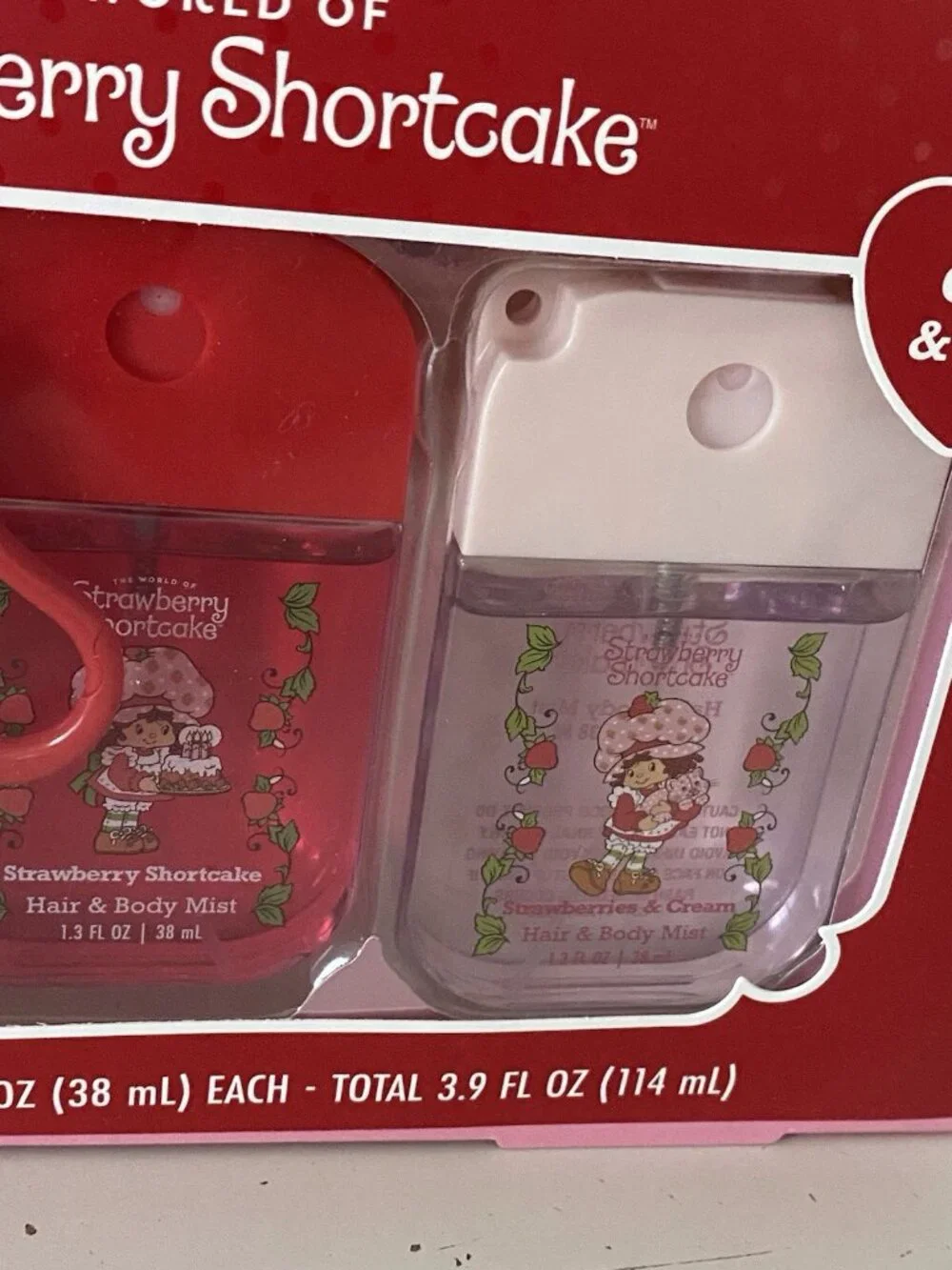 Set Of 3 Strawberry Shortcake Hair & Body Mist Clip & Go 1.3 fl oz Fresh NEW